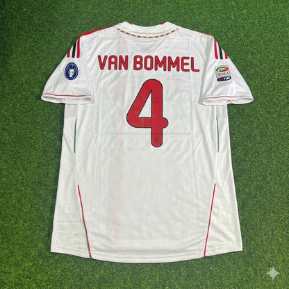Mark Van Bommel #4 Milan 2011-2012 White Away Retro Football Jersey Kit