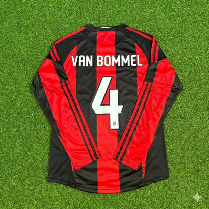 Mark van Bommel AC Milan 2010-2011 Home Log Sleeve Retro Football Jersey Kit