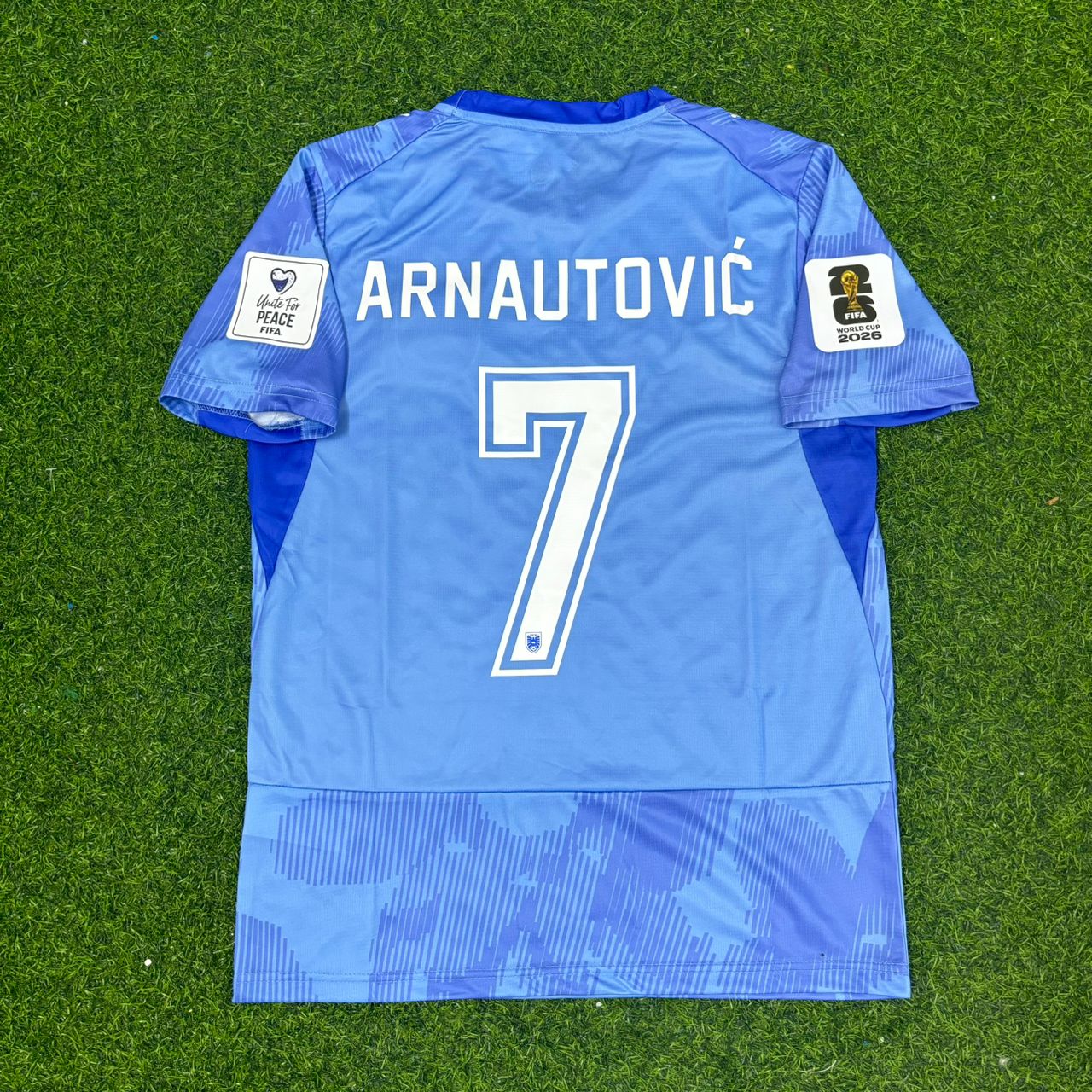 Austria World Cup 2026 Marko Arnautović #7 Away Blue Football Jersey Kit