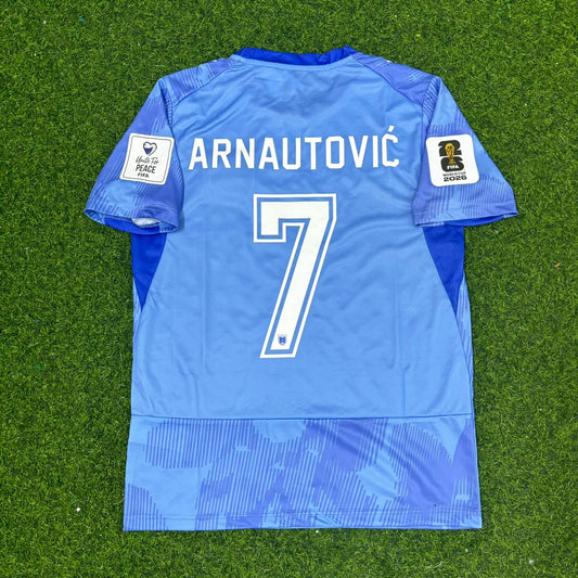 Austria World Cup 2026 Marko Arnautović #7 Away Blue Football Jersey Kit