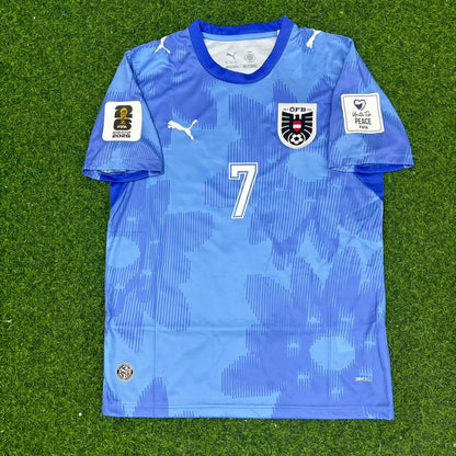 Austria World Cup 2026 Marko Arnautović #7 Away Blue Football Jersey Kit