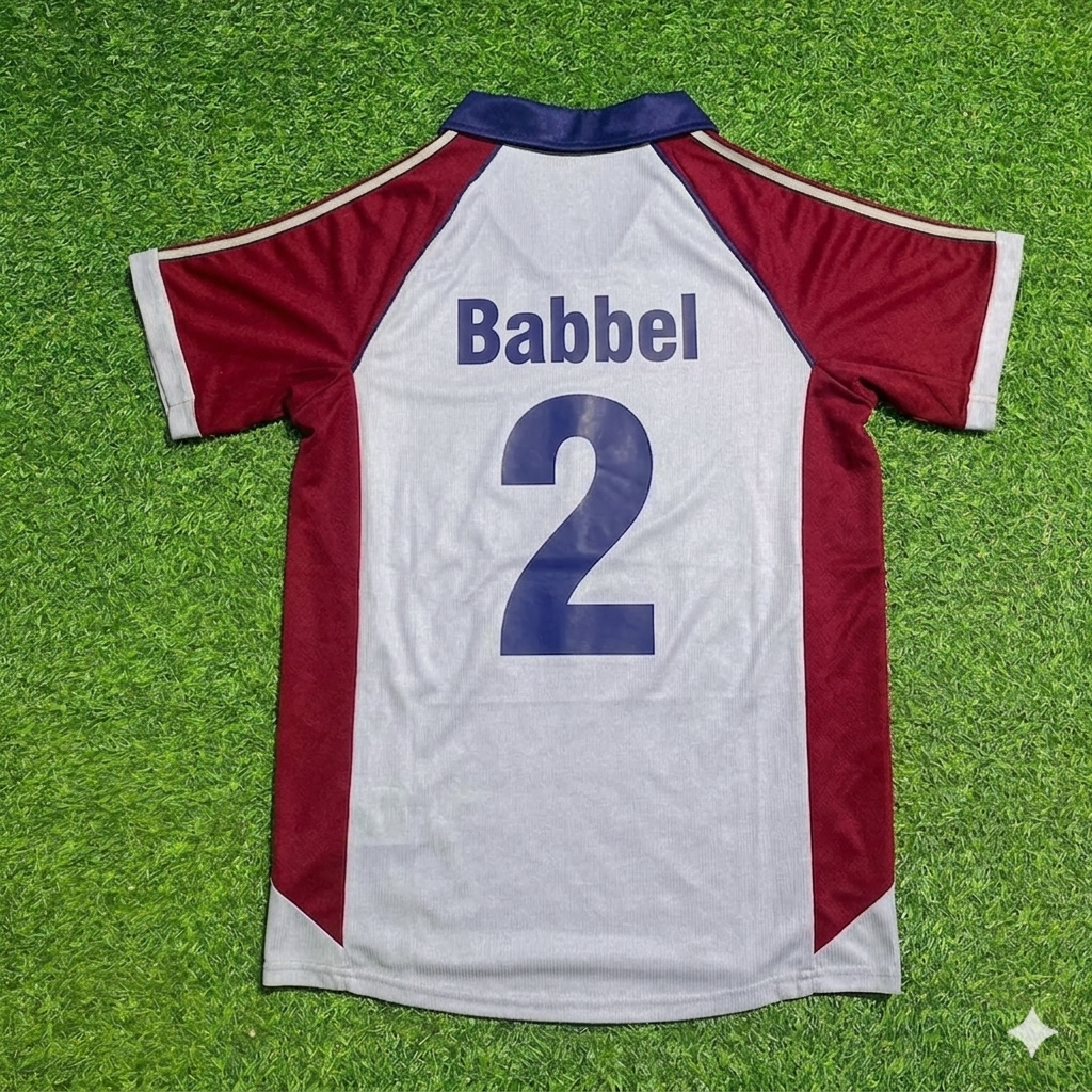 Markus Babbel #2 FC Bayern München 1998-1999 Auswärts Retro Fußballtrikot Grau Jersey