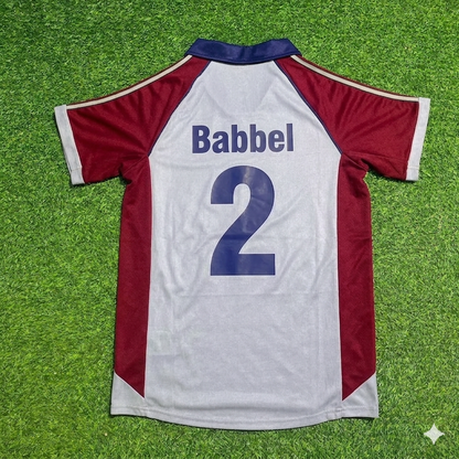 Markus Babbel #2 FC Bayern München 1998-1999 Auswärts Retro Fußballtrikot Grau Jersey