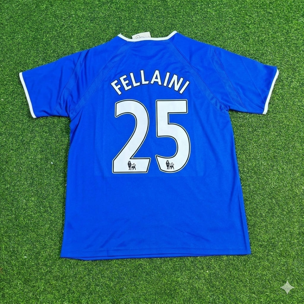 Marouane Fellaini #25 Everton Fc Blue Retro Football Jersey Kit