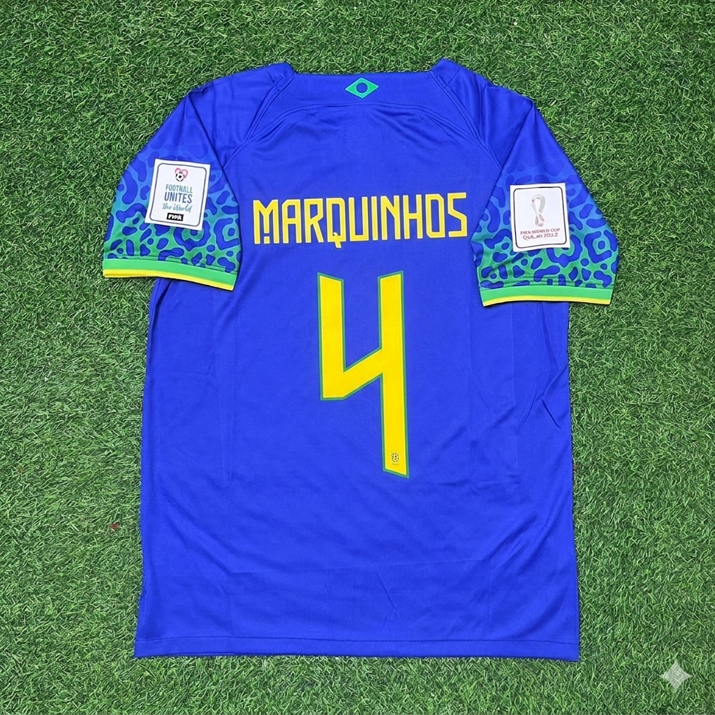 Brazil World Cup 2022 Marquinhos 4 Football Jersey