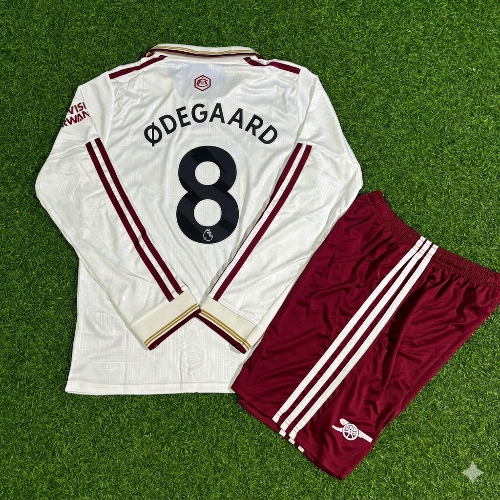 Martin Ødegaard #8 Arsenal Kids Long Sleeve 2026 Football Jersey Kit Soccer