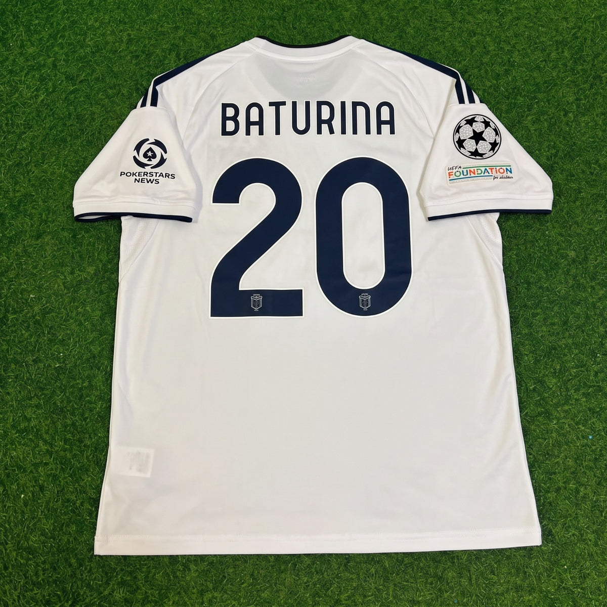 Martin Baturina #20 Como 2027 Away Champions League Patch Football Jersey
