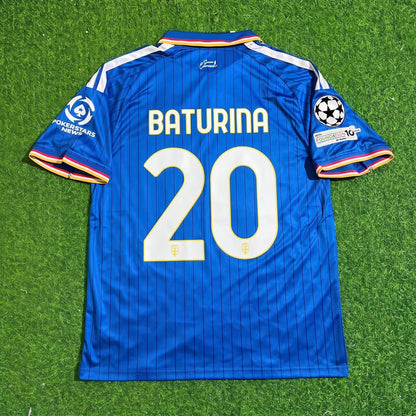 Martin Baturina #20 Como 2027 Home Blue Champions League Patch Football Jersey