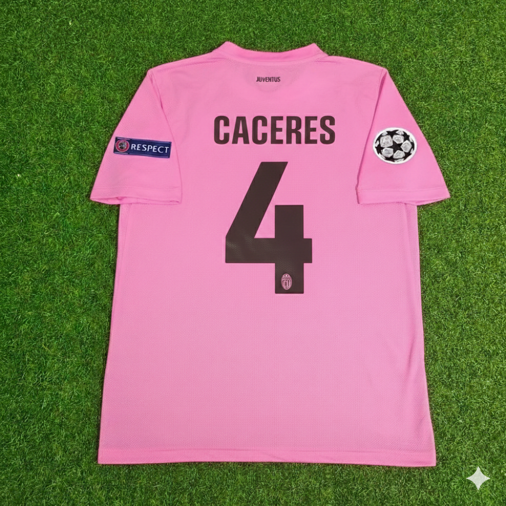 Martin Caceres Juventus Pink 2012 2013 Season Retro Football Jersey