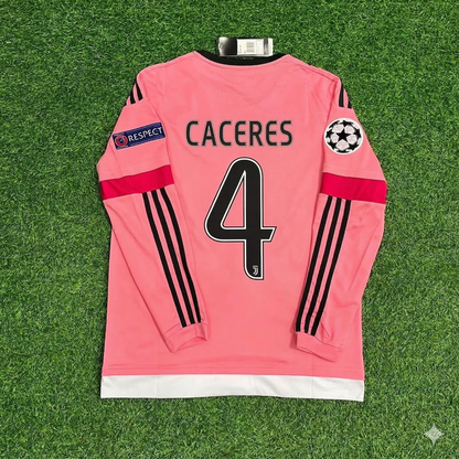 Martin Caceres Juventus Pink Retro 2015-2016 Pink Football Jersey