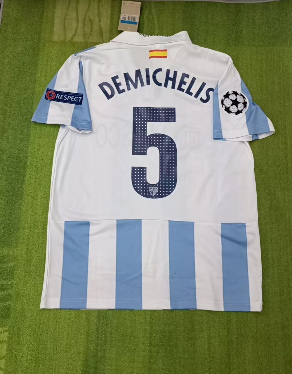 Martin Demichelis Malaga Retro Home Soccer Football Jersey Kit -