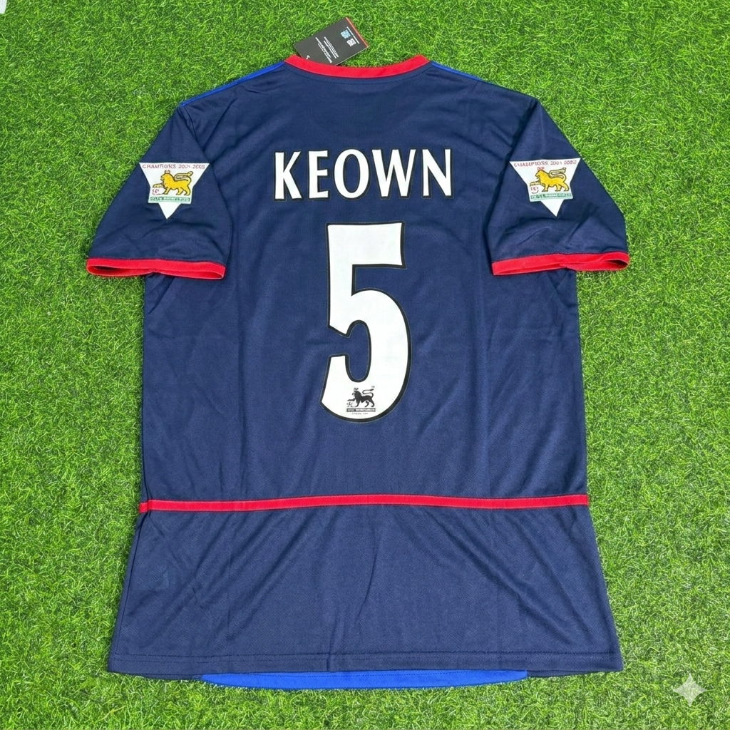Martin Keown 5- Arsenal 2002-2004 Black Blue o2 Retro Football Jersey Kit