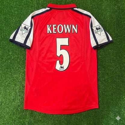 Martin Keown #5 Arsenal 1999-2002 Red White Retro Football Jersey