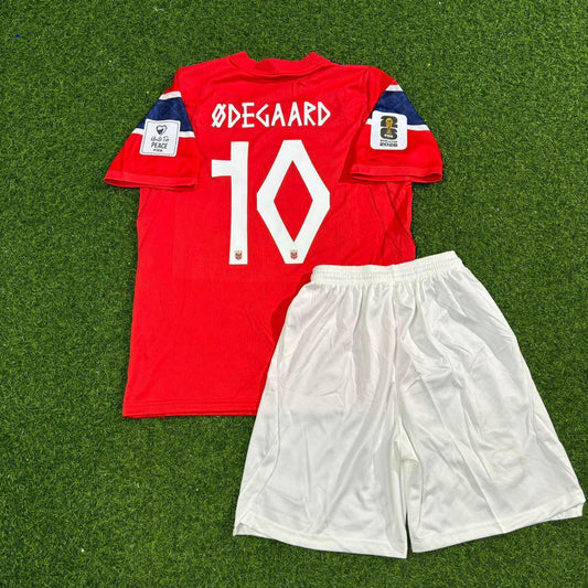 Norway World Cup 2026 Martin Odegaard Kids Football Jersey