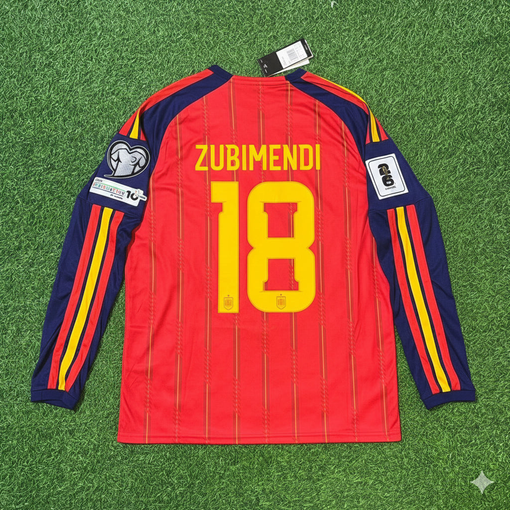 Spanien 2026 Martin Zubimendi Heim Langarm Fußballtrikot