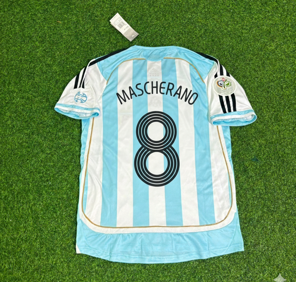 Argentina World Cup 2006 Javier Mascherano Retro Football Jersey