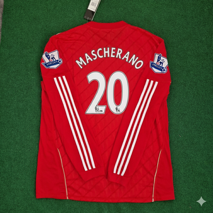 Javier Mascherano Liverpool 2010 2012 Season Long Sleeves Red Retro Football Jersey