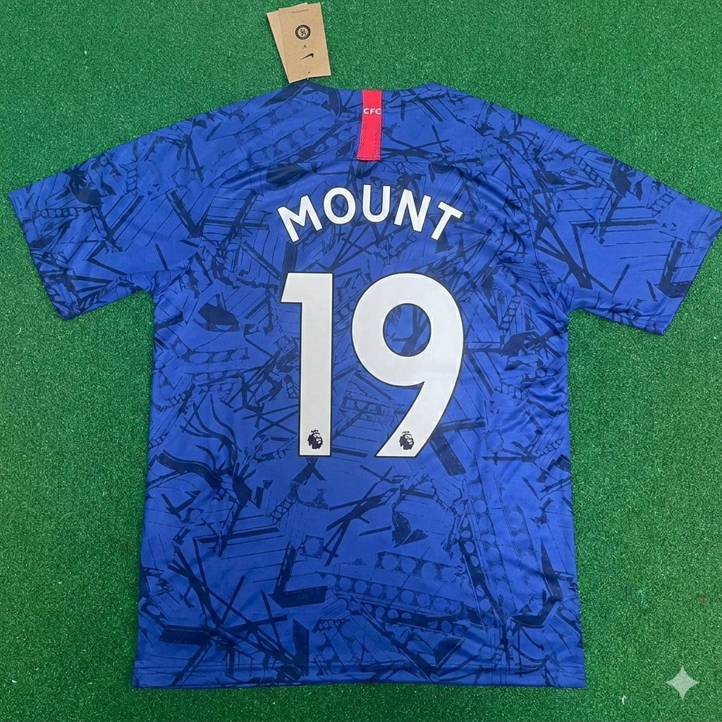 Mason Mount #19 Chelsea 2019 2020 Blue Retro Football Jersey Kit