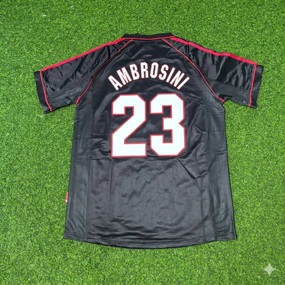 Massimo Ambrosini #23 AC Milan 1998-1999 Black Retro Football Jersey Kit