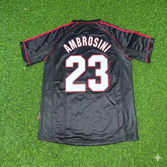 Massimo Ambrosini #23 AC Milan 1998-1999 Black Retro Football Jersey Kit