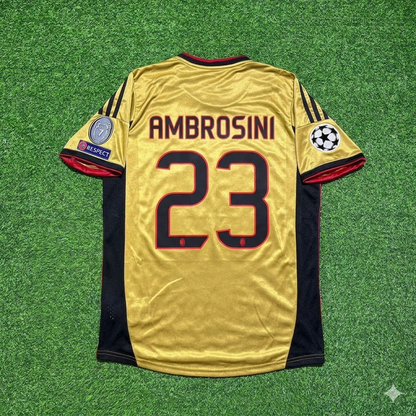 Massimo Ambrosini #23 AC Milan Gold Retro Football Jersey