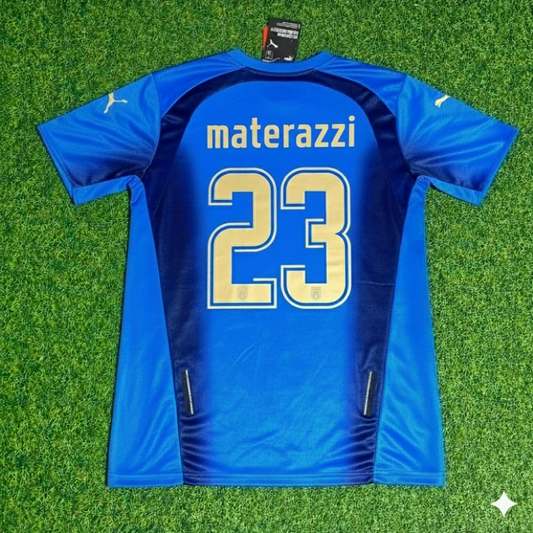 Italy World Cup 2006 Marco Materazzi 23 - Final Retro Football Jersey