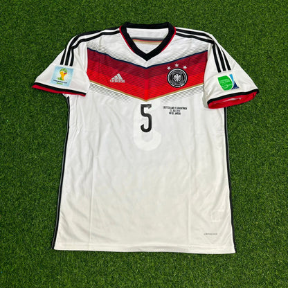Germany World Cup 2014 Mats Hummels Deutschland White Retro Football Jersey