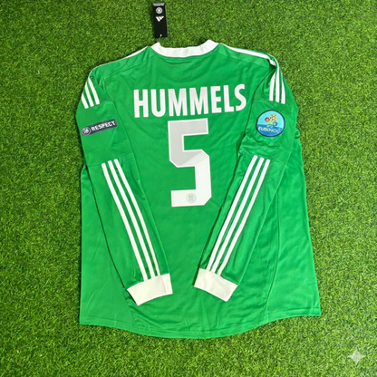 Germany EURO 2012 Mats Hummels Long Sleeve Green Retro Football Jersey