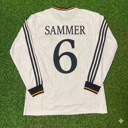 Germany EURO 1996 Matthias Sammer #6 Final Home Long Sleeve Retro Football Jersey Kit