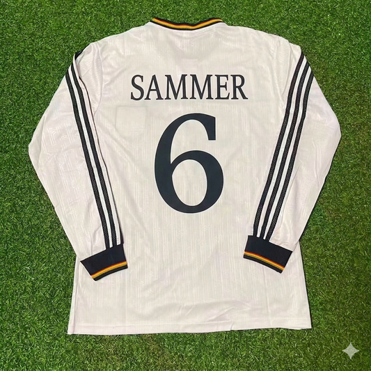 Germany EURO 1996 Matthias Sammer #6 Final Home Long Sleeve Retro Football Jersey Kit