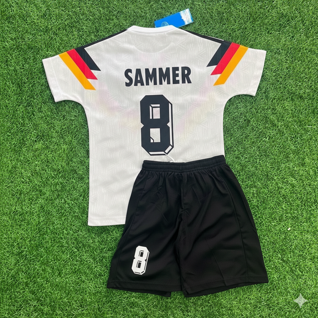 Germany World Cup 1990 Matthias Sammer 8- Deutschland Retro Kids Football Jersey - Deutschland Retro Kinder WM 1990
