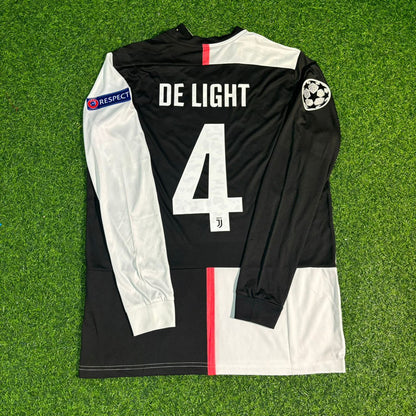 Matthijs de Ligt #4 Juventus 2019 2020 Home Long Sleeve Retro Football Jersey