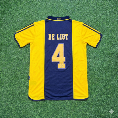 Matthijs de Ligt Ajax Retro Yellow Football Jersey Kit