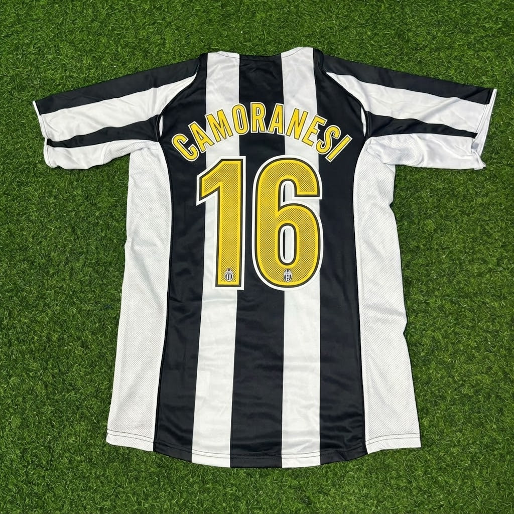 Mauro Camoranesi #16 Juventus 2004-2005 Black White Home Retro Football Jersey Paradise Edition