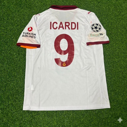 Mauro Icardi #9 Galatasaray 2025-2026 Away Champions League Football Jersey