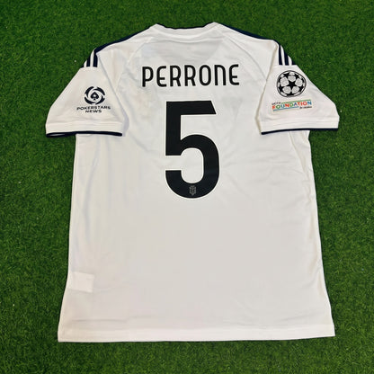 Máximo Perrone #5 Como 2027 Away Champions League Patch Football Jersey