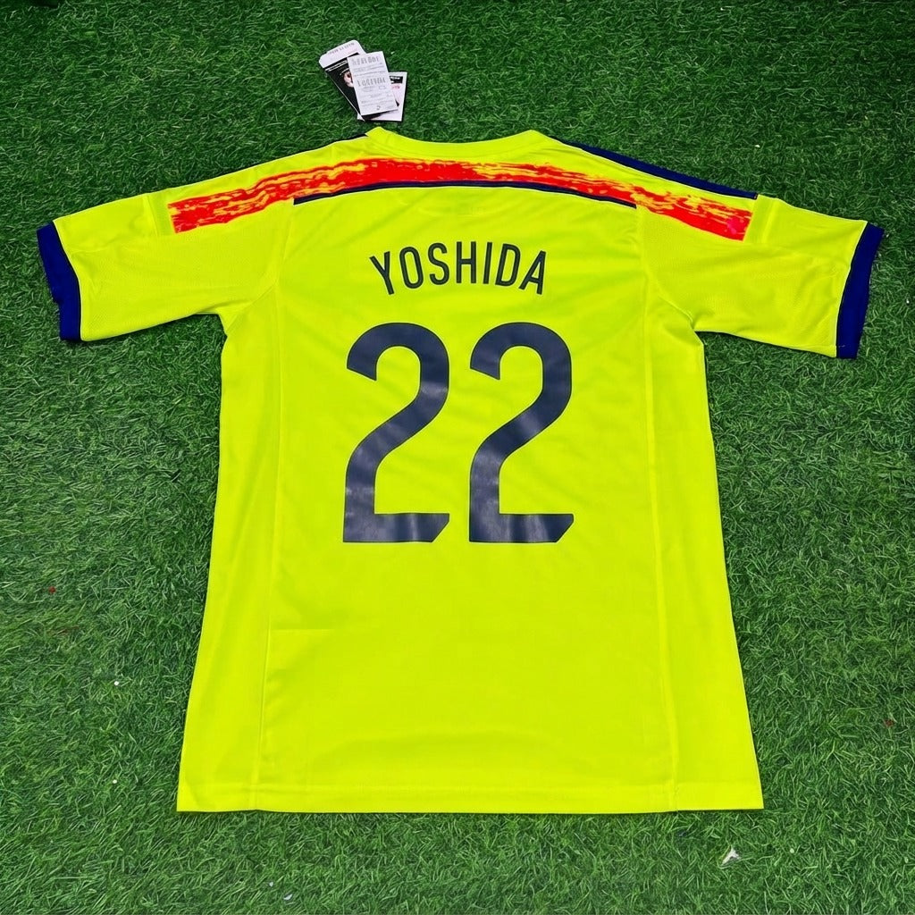 Maya Yoshida Japan 2014 World Cup Yellow Away Retro Football Jersey