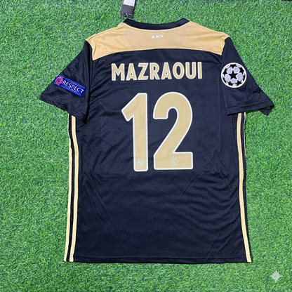 Noussair Mazraoui Ajax 2018 2019 Champions League Black Retro Football Jersey Kit
