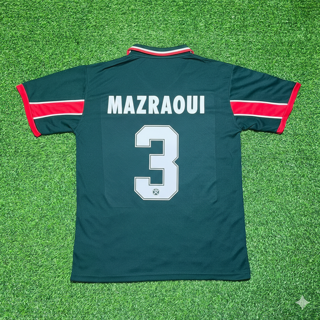 Noussair Mazraoui Morocco Home Retro Football Jersey Kit