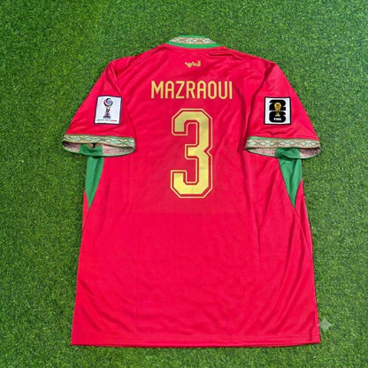 Noussair Mazraoui Morocco 2026 World Cup Home Red Football Jersey