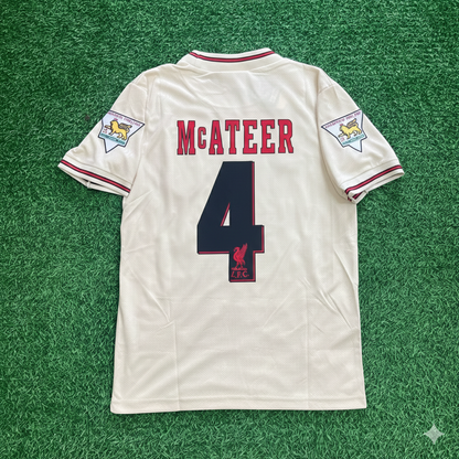 Jason McAteer Liverpool 1996 1997 Retro Away White Retro Football Jersey