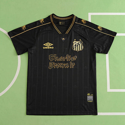 Santos FC Neymar Jr Charlie Brown Black Vintage Special Edition Neymar Jr. Football Jersey