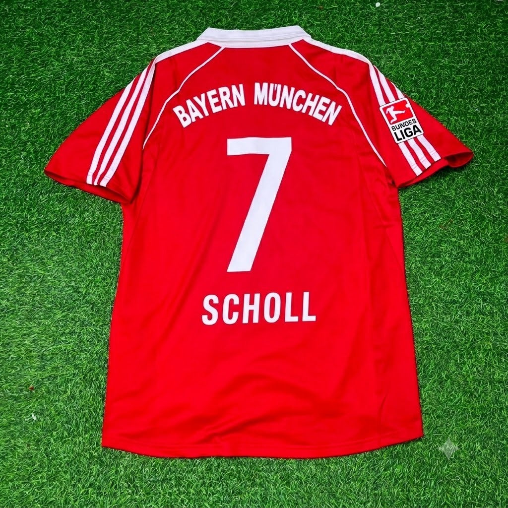 Mehmet Scholl Bayern Munich 2005 06 Bundesliga Red Home Retro Football Jersey Kit