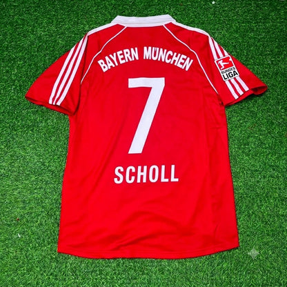 Mehmet Scholl Bayern Munich 2005 06 Bundesliga Red Home Retro Football Jersey Kit