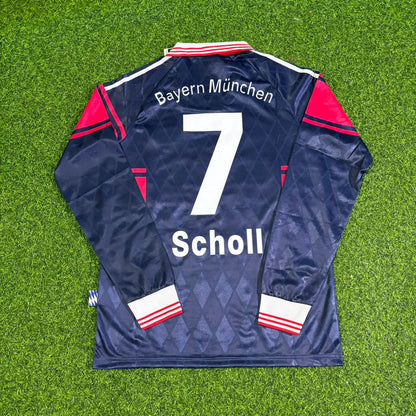 Mehmet Scholl FC Bayern München 1997/98 Saison Langarm Heim Retro