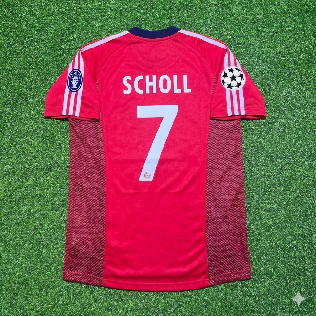 Mehmet Scholl Bayern München 2002/2003 Season Home Red Retro Football Jersey