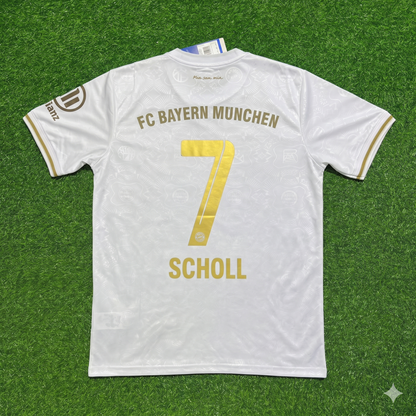 Mehmet Scholl #7 FC Bayern München 125 Years Anniversary Special-Edition White Football Jersey