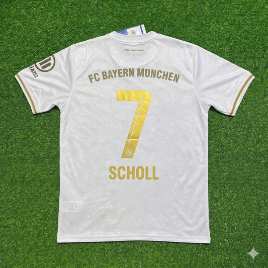 Mehmet Scholl #7 FC Bayern München 125 Years Anniversary Special-Edition White Football Jersey