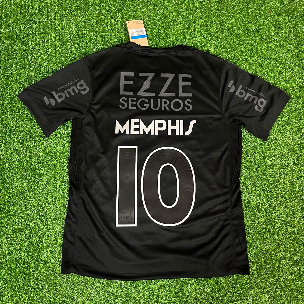 Memphis Depay #10 Corinthians Black Kit Jersey Trikot Maillot Maglia Camiseta