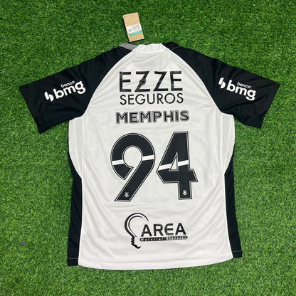 Memphis Depay Corinthians White Black Football Jersey Kit